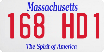 MA license plate 168HD1