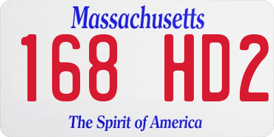 MA license plate 168HD2