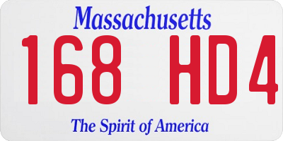 MA license plate 168HD4