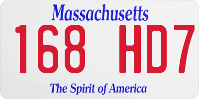 MA license plate 168HD7