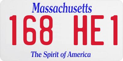MA license plate 168HE1