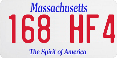 MA license plate 168HF4