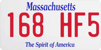 MA license plate 168HF5