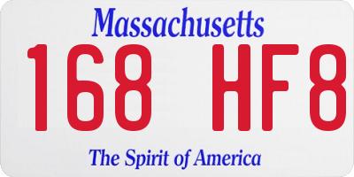MA license plate 168HF8