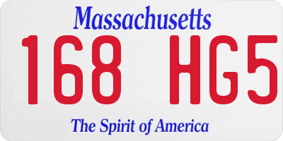 MA license plate 168HG5