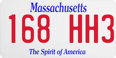 MA license plate 168HH3