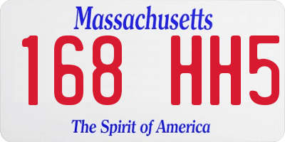 MA license plate 168HH5