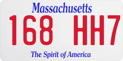 MA license plate 168HH7