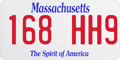 MA license plate 168HH9