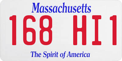 MA license plate 168HI1