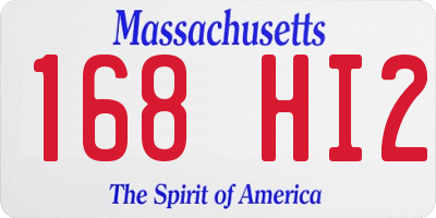 MA license plate 168HI2