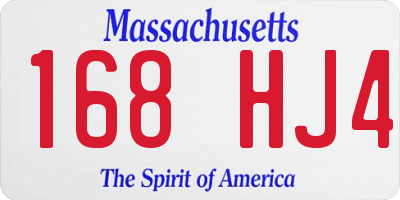 MA license plate 168HJ4