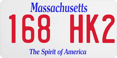 MA license plate 168HK2