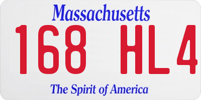 MA license plate 168HL4