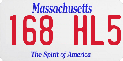 MA license plate 168HL5