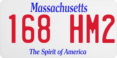 MA license plate 168HM2