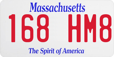 MA license plate 168HM8