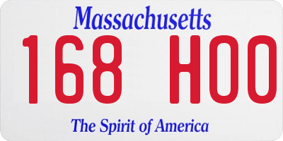 MA license plate 168HO0