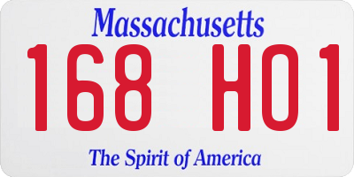MA license plate 168HO1