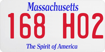 MA license plate 168HO2