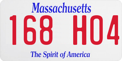MA license plate 168HO4