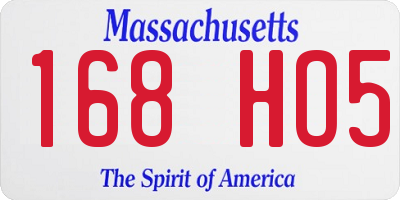 MA license plate 168HO5