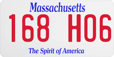 MA license plate 168HO6