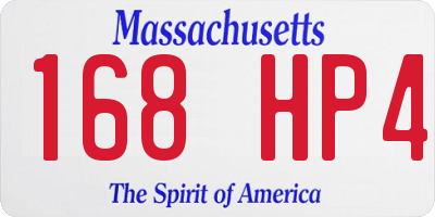 MA license plate 168HP4