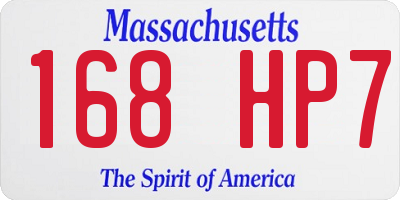 MA license plate 168HP7