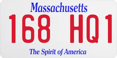 MA license plate 168HQ1