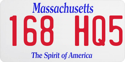 MA license plate 168HQ5