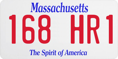 MA license plate 168HR1