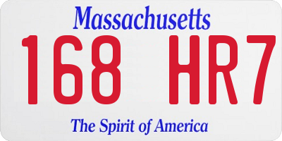 MA license plate 168HR7