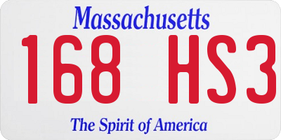 MA license plate 168HS3