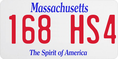 MA license plate 168HS4
