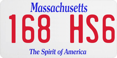 MA license plate 168HS6