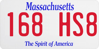 MA license plate 168HS8