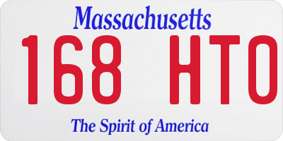 MA license plate 168HT0