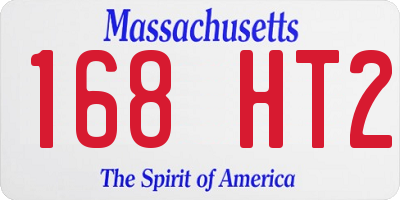 MA license plate 168HT2