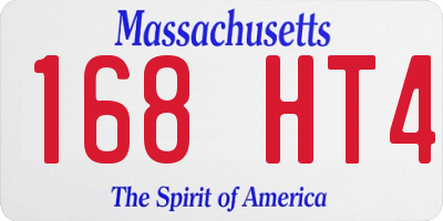 MA license plate 168HT4