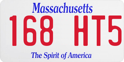 MA license plate 168HT5