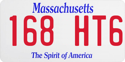 MA license plate 168HT6
