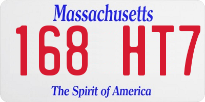 MA license plate 168HT7