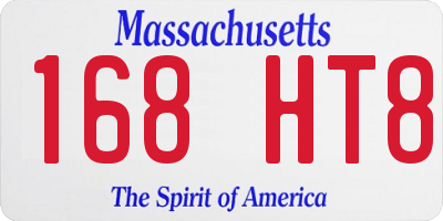 MA license plate 168HT8