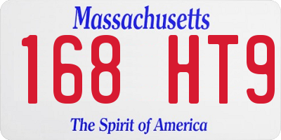 MA license plate 168HT9