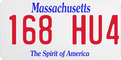 MA license plate 168HU4