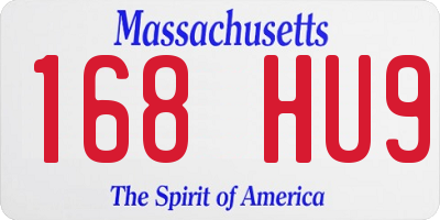 MA license plate 168HU9