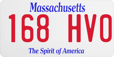MA license plate 168HV0