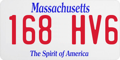 MA license plate 168HV6