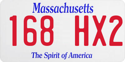 MA license plate 168HX2